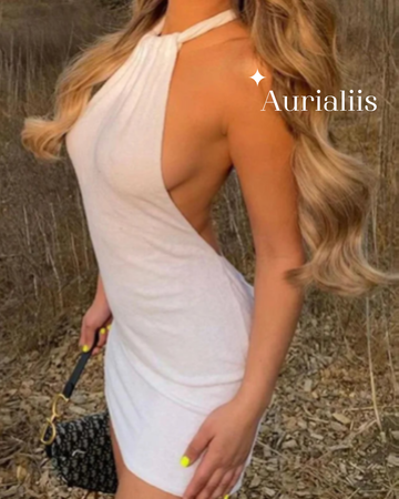 Hot summer mini dress sleeveless beach party cut out dress