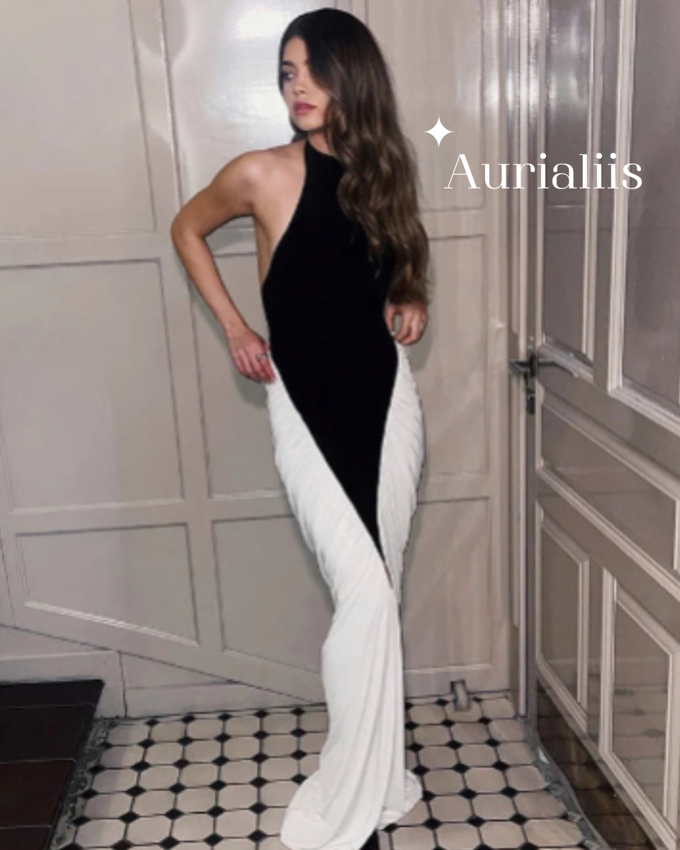 Blifanbo Patchwork Sleeveless Long Slit Dress