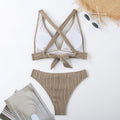 2025 Wrinkled Crinkled Bikini Women Swimwear Female Swimsuit Two-pieces Bikini Set High Cut Bathing Suit Swim Beach Wear Lady - Drezzo Shopping 