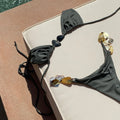 New Bandeau Biquini Sexy Bikini Women Swimsuit 2025 Female Swimwear Shiny Botton Swimming Suit Halter Bodysuit Beach Outfits - Drezzo Shopping 