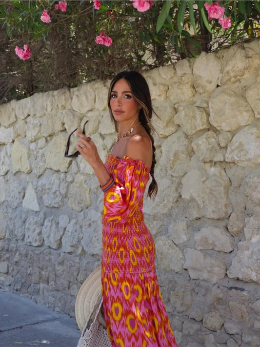 Long off-the-shoulder dress - Drezzo Shopping 