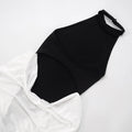 Blifanbo Patchwork Sleeveless Split Maxi Dress Women Fashion Contrast Color Halter Backless Ruched Bodycon Club Party Long Dress - Drezzo Shopping 
