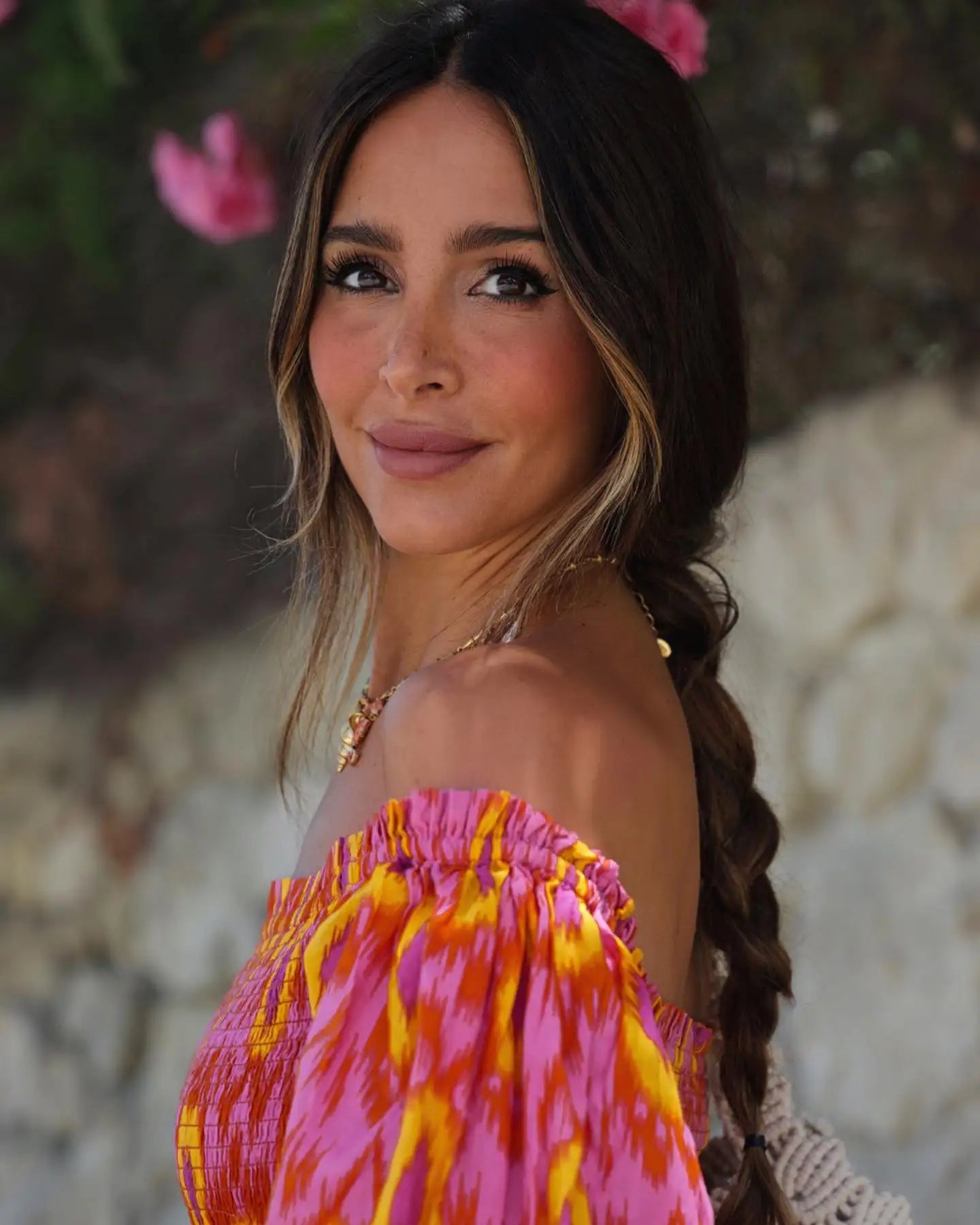 Women Summer Party Holiday Lady Streetwears Print Ruffle Pleated Long Dress Fashion Off Shoulder Puff Sleeve Midi Dresses Casual - Drezzo Shopping 