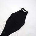 Blifanbo Patchwork Sleeveless Split Maxi Dress Women Fashion Contrast Color Halter Backless Ruched Bodycon Club Party Long Dress - Drezzo Shopping 