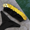 New Bandeau Biquini Sexy Bikini Women Swimsuit 2025 Female Swimwear Shiny Botton Swimming Suit Halter Bodysuit Beach Outfits - Drezzo Shopping 
