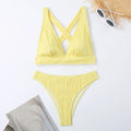 2025 Wrinkled Crinkled Bikini Women Swimwear Female Swimsuit Two-pieces Bikini Set High Cut Bathing Suit Swim Beach Wear Lady - Drezzo Shopping 
